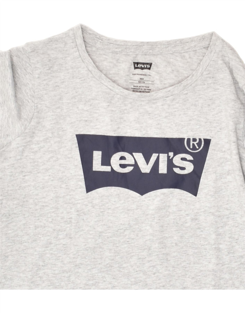 LEVI'S Boys Graphic Top Long Sleeve 15-16 Years Grey Cotton | Vintage Levi's | Thrift | Second-Hand Levi's | Used Clothing | Messina Hembry 