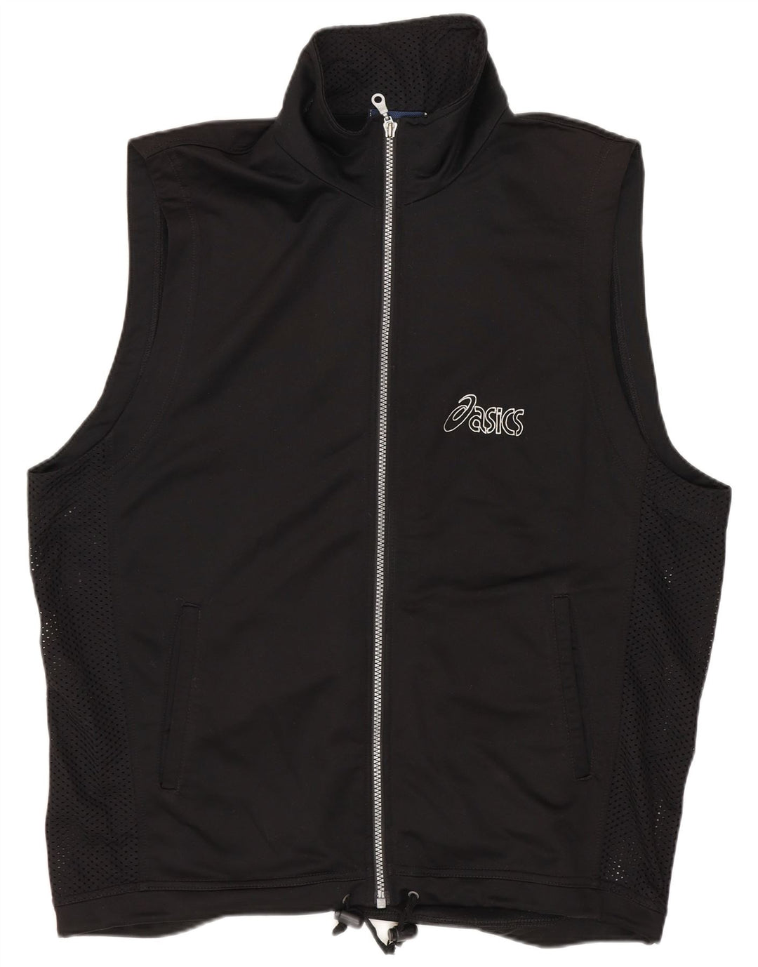 Asics Mens Graphic Sleeveless Tracksuit Top Jacket Large Black