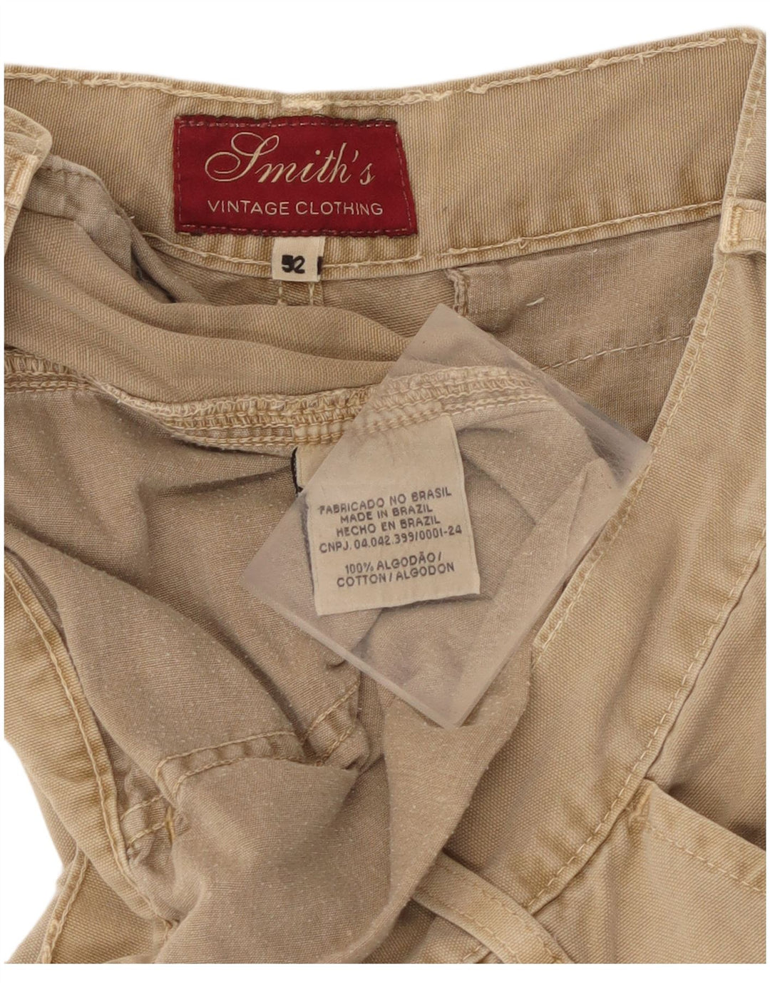 Vintage Mens Cargo Shorts IT 52 XL W36  Beige Cotton