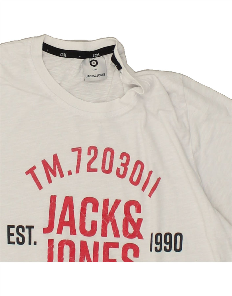 JACK & JONES Mens Graphic T-Shirt Top Small White Cotton | Vintage Jack & Jones | Thrift | Second-Hand Jack & Jones | Used Clothing | Messina Hembry 