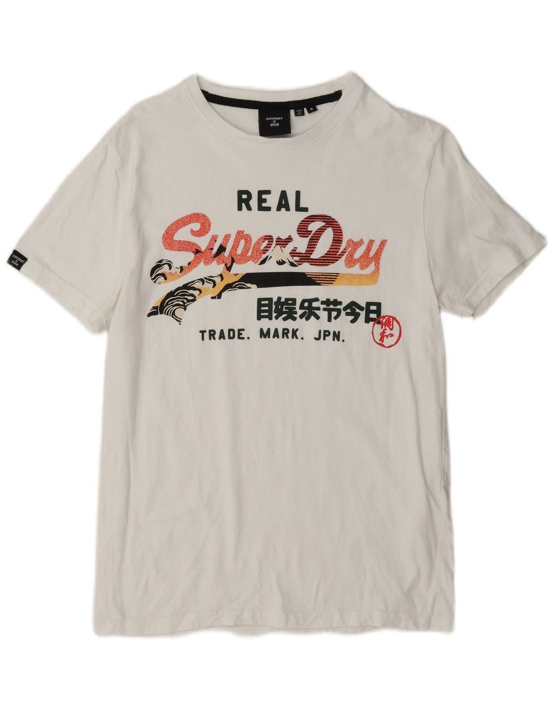 Superdry Mens Graphic T-Shirt Top Medium White Cotton