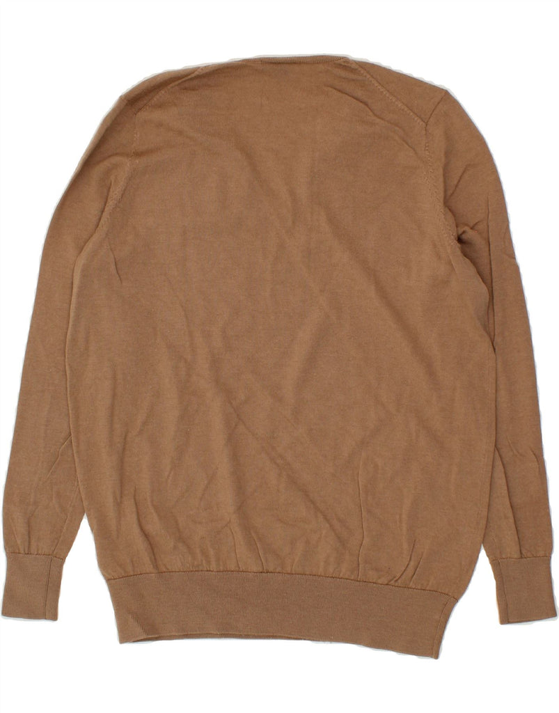 COS Mens V-Neck Jumper Sweater XS Brown Wool Vintage Cos and Second-Hand Cos from Messina Hembry 