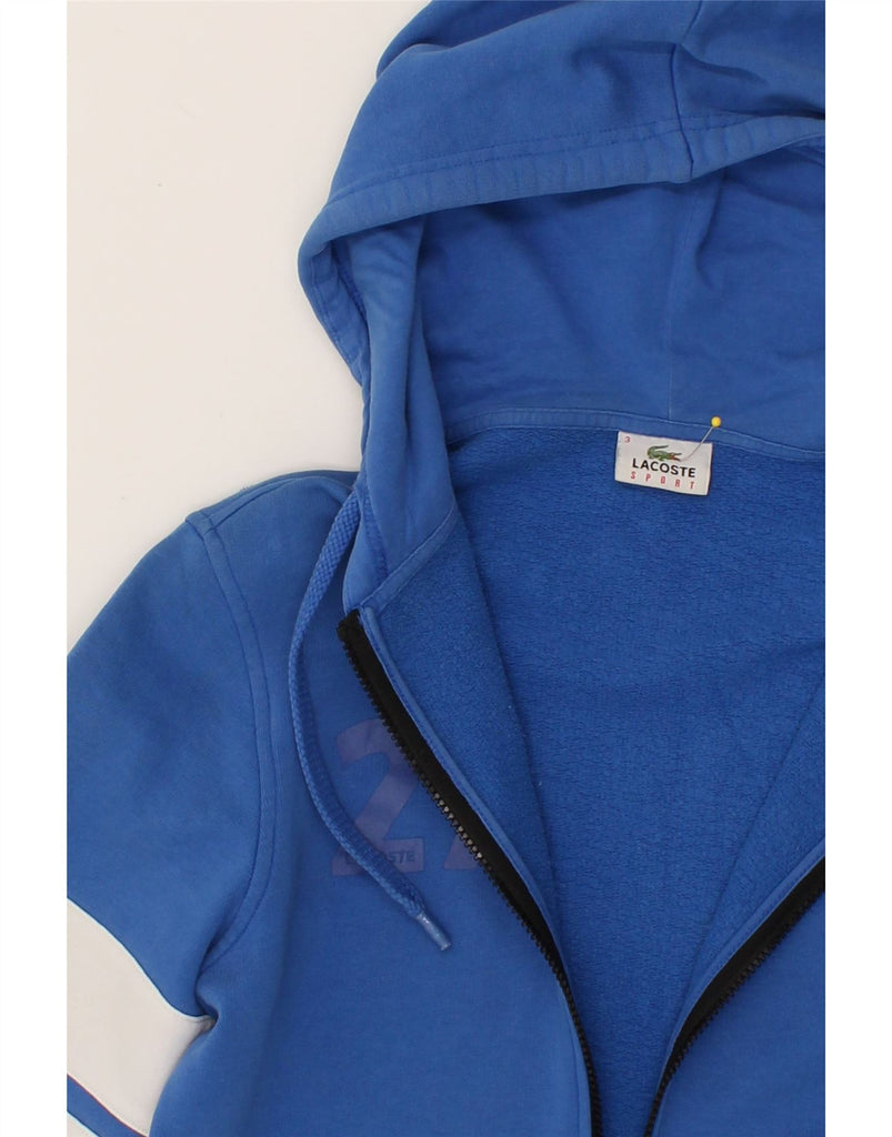 LACOSTE Mens Graphic Zip Hoodie Sweater Size 3 Small Blue Cotton | Vintage Lacoste | Thrift | Second-Hand Lacoste | Used Clothing | Messina Hembry 