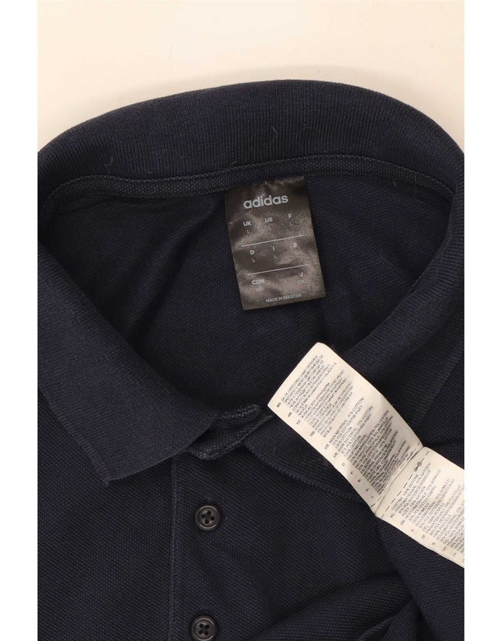 Adidas Mens Polo Shirt Large Navy Blue Cotton