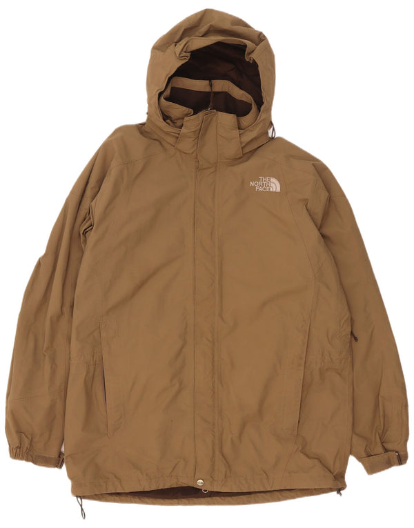 The North Face Mens Hooded Rain Jacket UK 40 Large Beige Nylon
