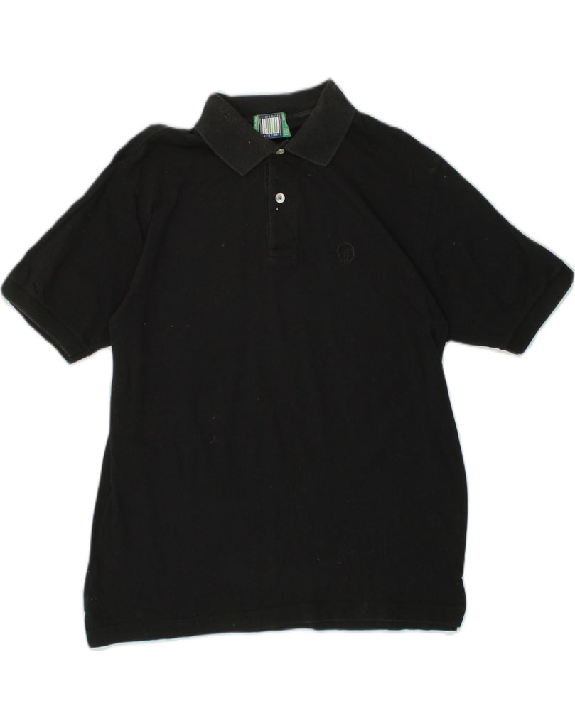 SERGIO TACCHINI Mens Polo Shirt Medium Black Cotton | Vintage Sergio Tacchini | Thrift | Second-Hand Sergio Tacchini | Used Clothing | Messina Hembry 