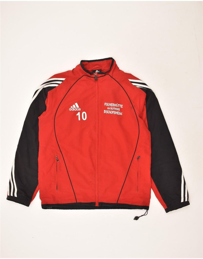 ADIDAS Mens Graphic Tracksuit Top Jacket UK 38/40 Medium Red Colourblock | Vintage Adidas | Thrift | Second-Hand Adidas | Used Clothing | Messina Hembry 