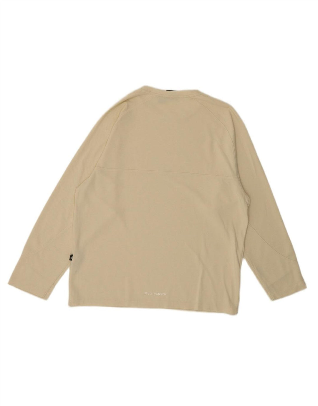HELLY HANSEN Mens Top Long Sleeve Large Off White Nylon