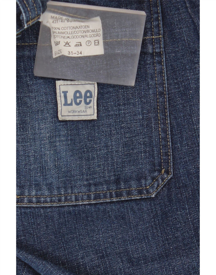 LEE Mens Straight Jeans W31 L30 Blue Cotton