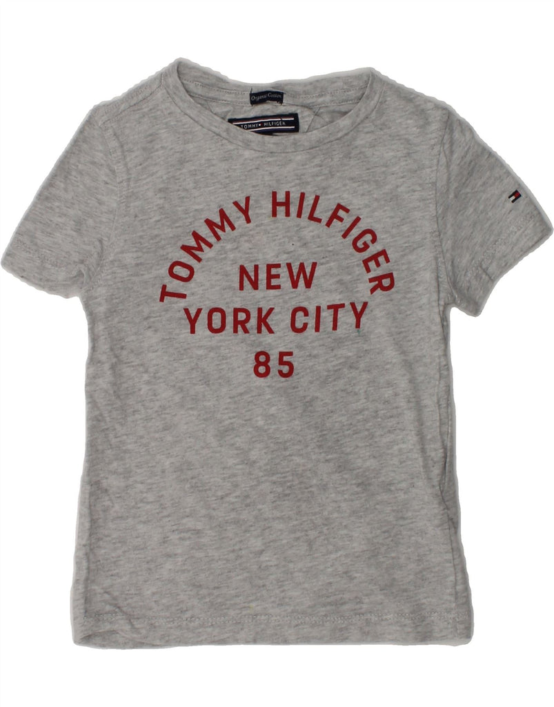 TOMMY HILFIGER Boys New York Graphic T-Shirt Top 2-3 Years Grey Flecked | Vintage Tommy Hilfiger | Thrift | Second-Hand Tommy Hilfiger | Used Clothing | Messina Hembry 