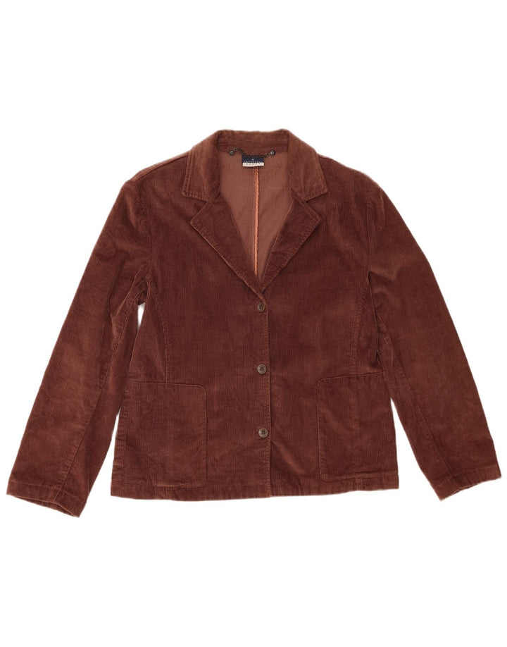 Trussardi Womens Corduroy 3 Button Blazer Jacket IT 46 Large Brown Cotton