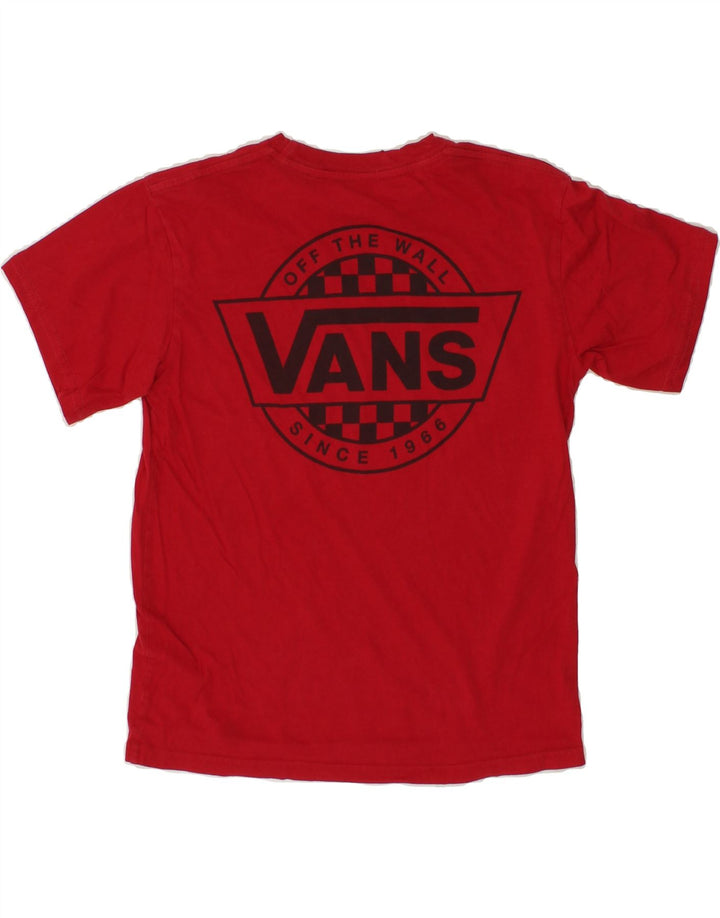 VANS Womens Graphic T-Shirt Top UK 12 Medium Red Cotton Vintage Vans and Second-Hand Vans from Messina Hembry 