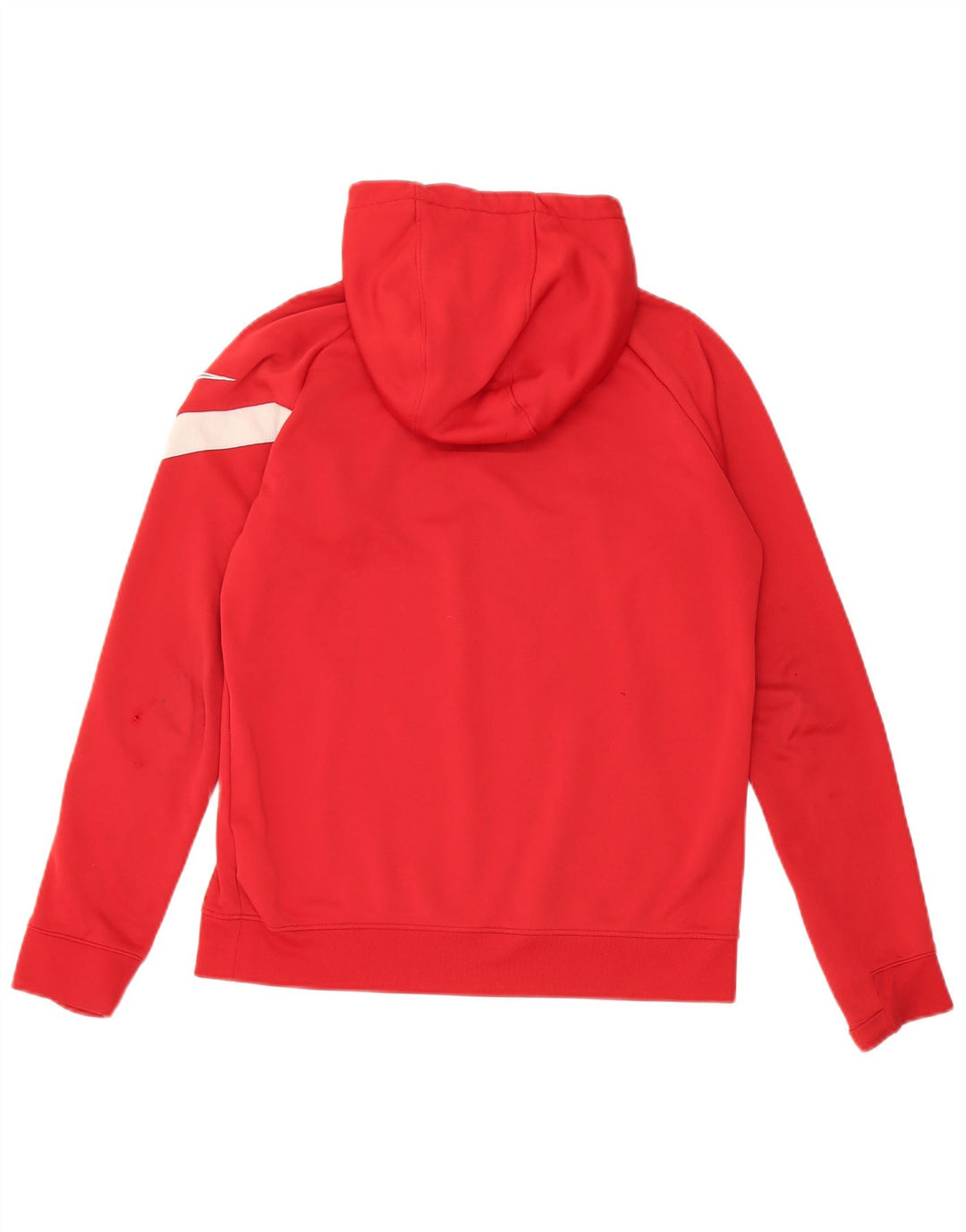 Nike Boys Dri Fit Hoodie Jumper 12-13 Years Large Red Polyester