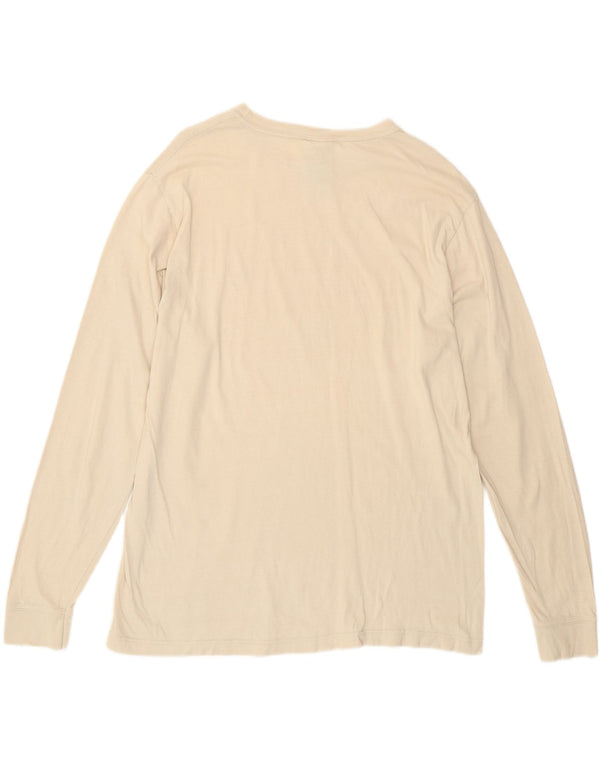 Tommy Hilfiger Mens Top Long Sleeve Small Off White Cotton