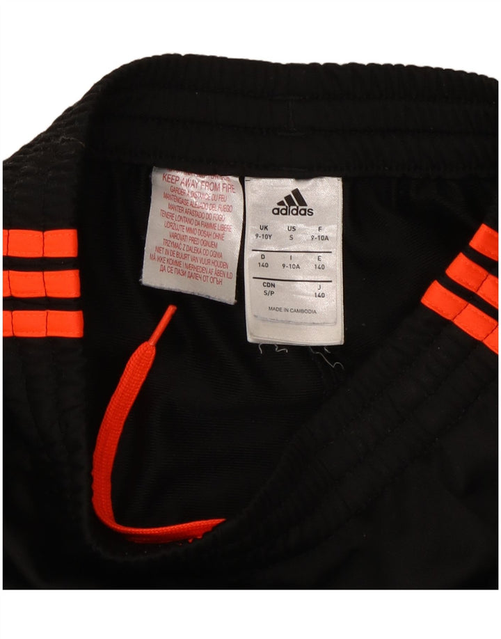 ADIDAS Boys Tracksuit Trousers 9-10 Years  Black Polyester
