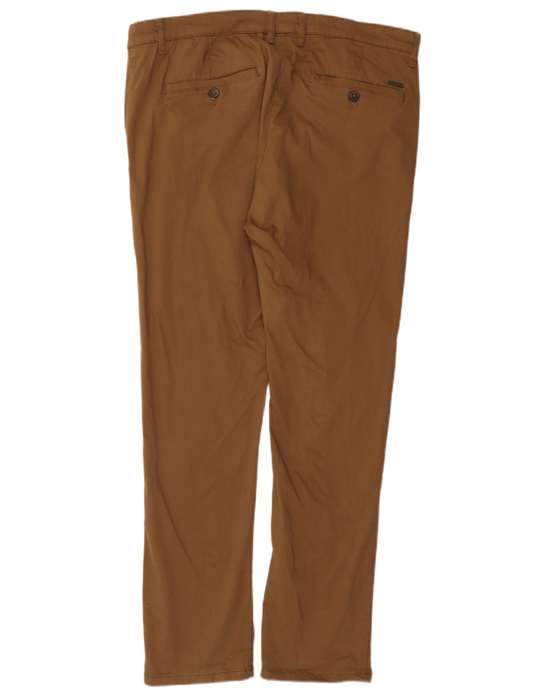 Pierre Cardin Mens Regular Fit Slim Chino Trousers W40 L31 Brown Polyester