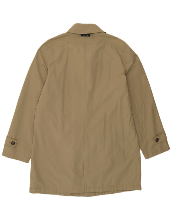 Nautica Mens Overcoat UK 38 Medium Khaki Polyester Classic