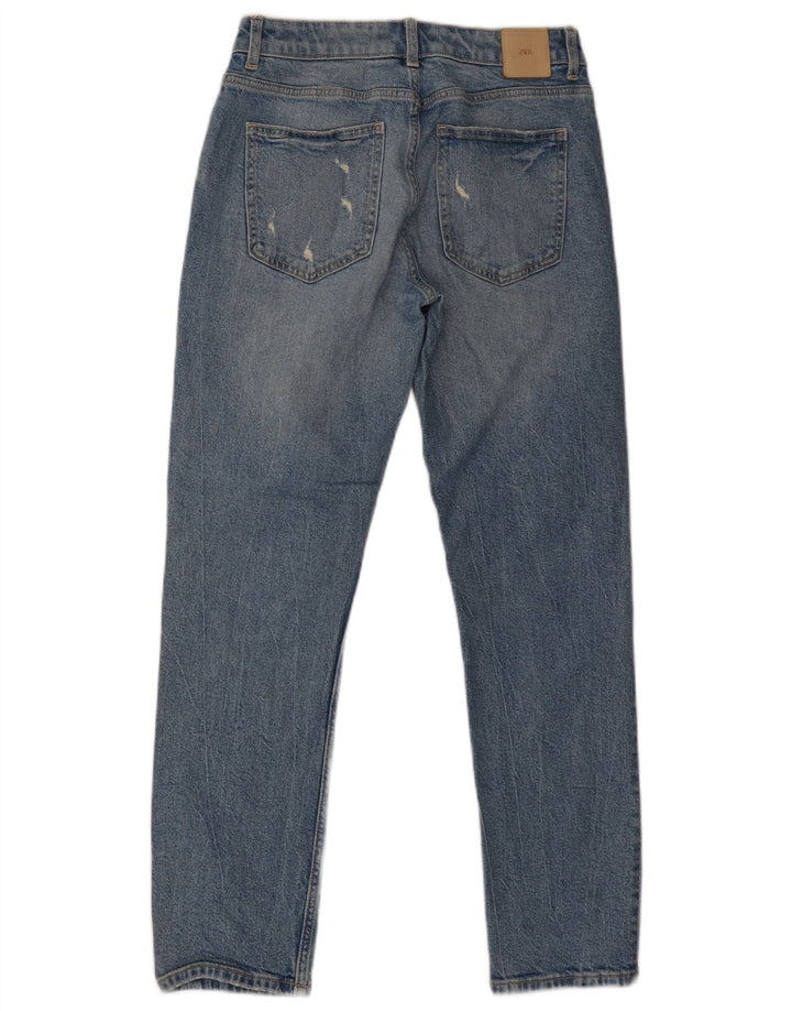 Zara Womens Distressed Slim Jeans EU 36 XS W26 L28 Blue
