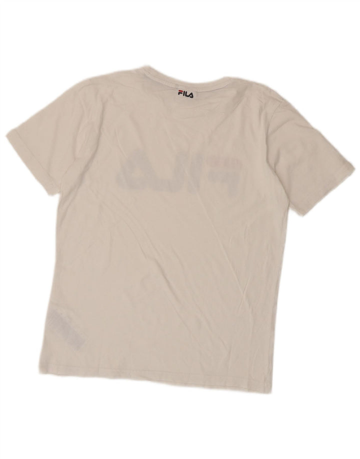 Fila Boys Graphic T-Shirt Top 15-16 Years White Cotton