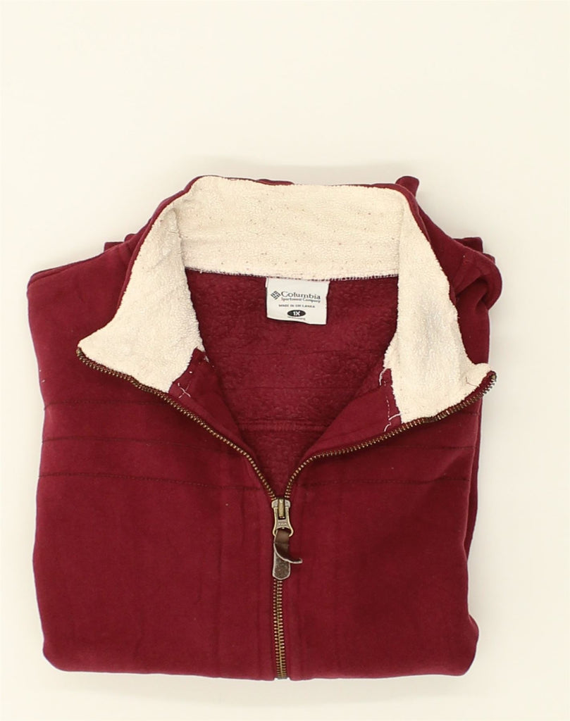 COLUMBIA Womens Full Zip Cardigan Sweater UK 18 XL Red Cotton | Vintage Columbia | Thrift | Second-Hand Columbia | Used Clothing | Messina Hembry 