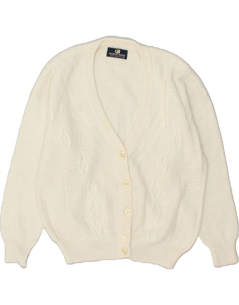 VINTAGE Womens Cardigan Sweater UK 10 Small Off White | Vintage Vintage | Thrift | Second-Hand Vintage | Used Clothing | Messina Hembry 