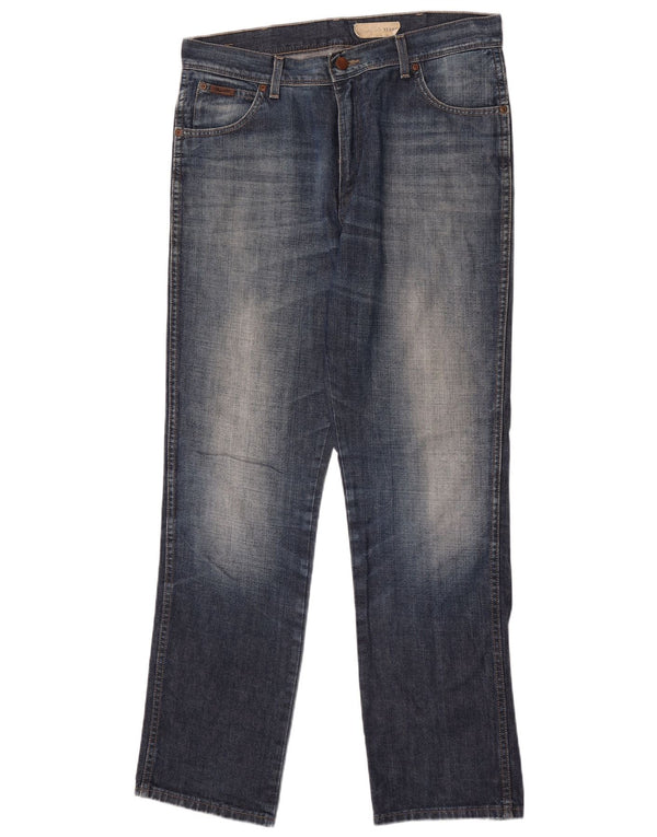 Wrangler Mens Texas Straight Jeans W36 L34 Blue Cotton