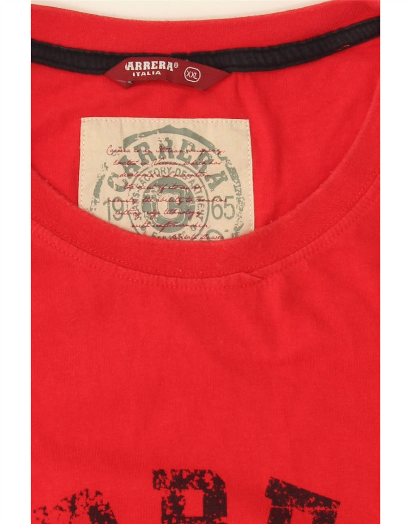 CARRERA Mens Graphic T-Shirt Top 2XL Red Cotton Vintage Carrera and Second-Hand Carrera from Messina Hembry 