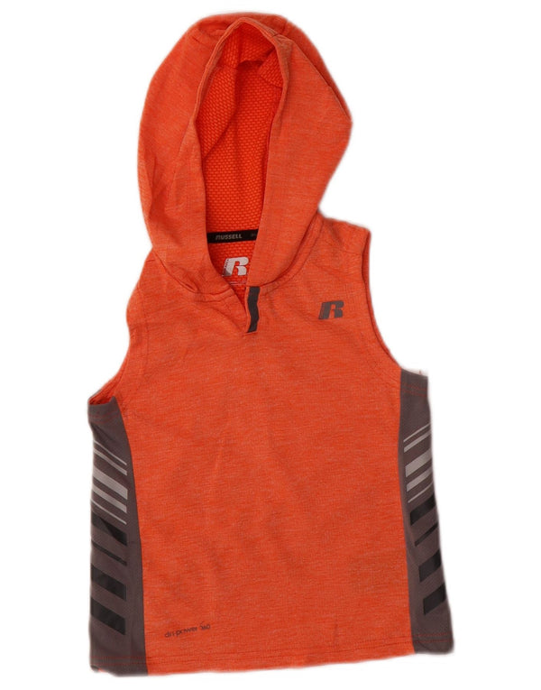 Russell Athletic Girls Dri-Power Hoodie Jumper 4-5 Years XS Orange