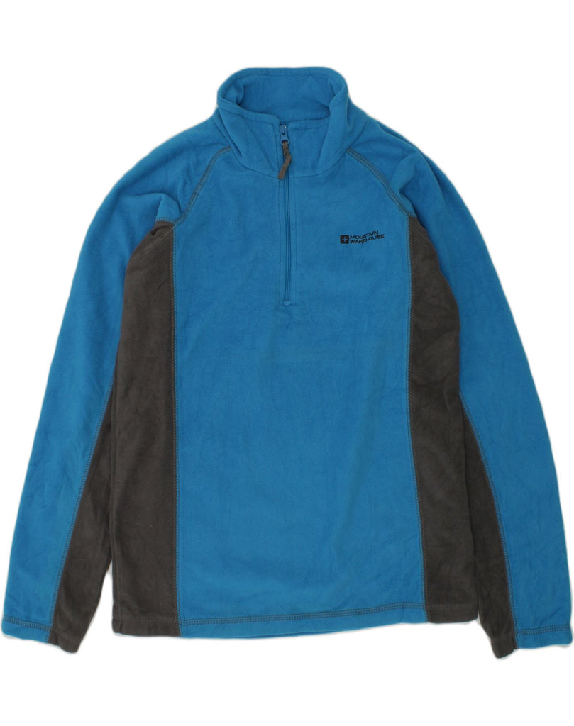 MOUNTAIN WAREHOUSE Boys Zip Neck Fleece Jumper 11-12 Years Blue Polyester | Vintage Mountain Warehouse | Thrift | Second-Hand Mountain Warehouse | Used Clothing | Messina Hembry 