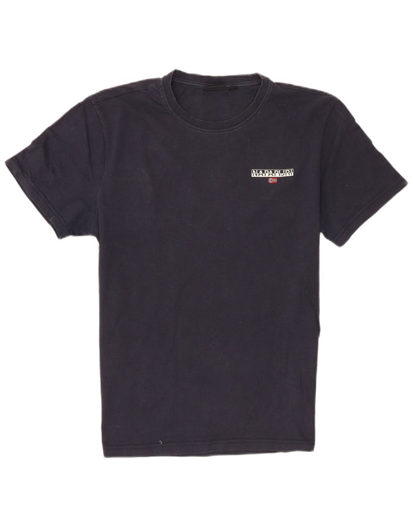Napapijri Mens T-Shirt Top Large Navy Blue Cotton