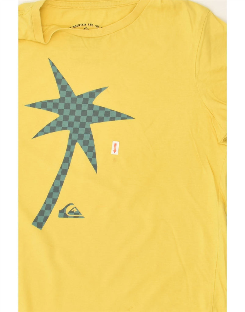 QUIKSILVER Boys Graphic T-Shirt Top 13-14 Years Yellow Cotton | Vintage Quiksilver | Thrift | Second-Hand Quiksilver | Used Clothing | Messina Hembry 