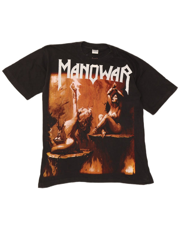 Vintage Mens Manowar The Triumph Of Steel Tour 94 T-Shirt Top Medium Black
