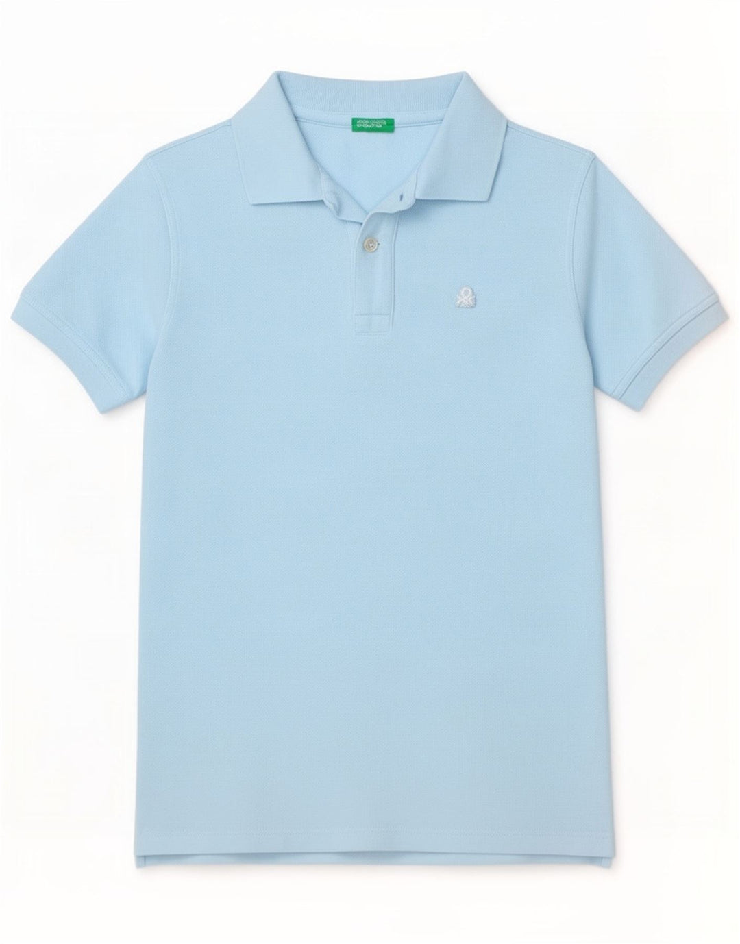 Benetton Boys Polo Shirt 8-9 Years Large Blue Cotton