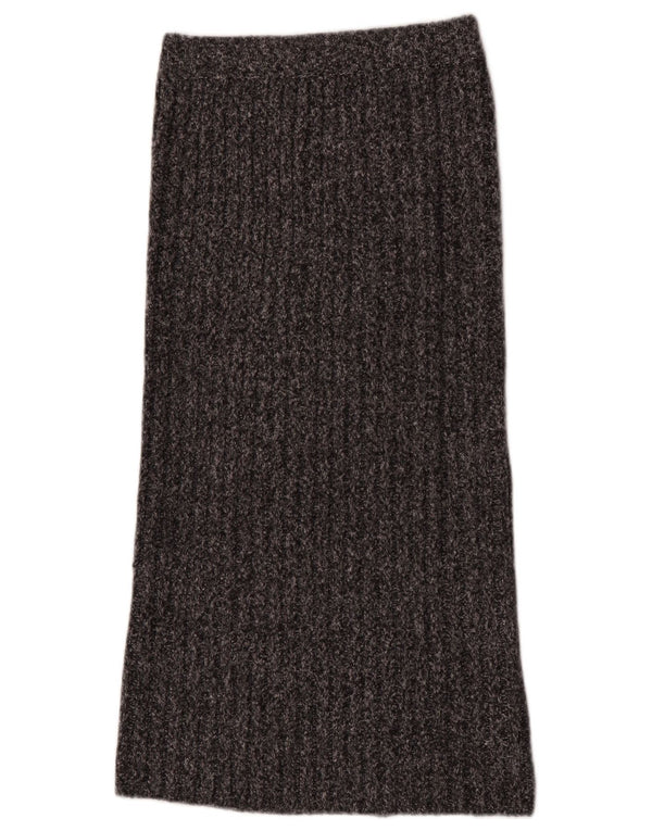 Zara Womens Knit Maxi Skirt Small W26 Grey Polyester