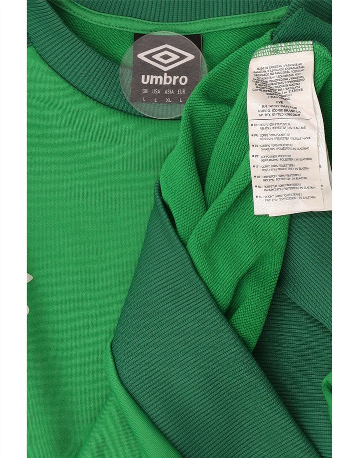 Umbro Mens Sweatshirt Jumper Large Green Polyester