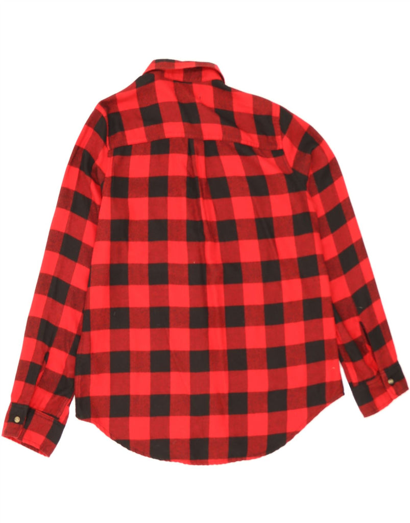 HOLLISTER Womens Boyfriend Fit Flannel Shirt UK 10 Small Red Check Vintage Hollister and Second-Hand Hollister from Messina Hembry 