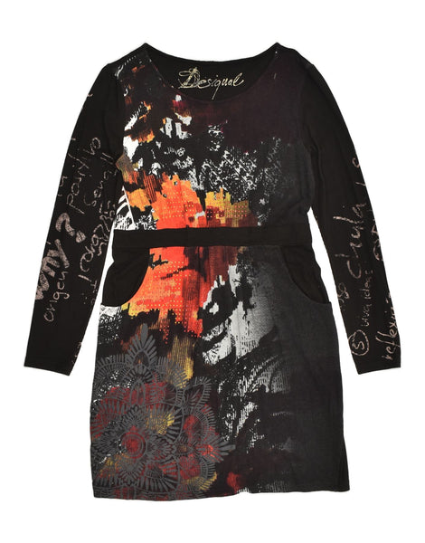 DESIGUAL Womens Long Sleeve Basic Dress UK 12 Medium Black Patchwork –  Messina Hembry
