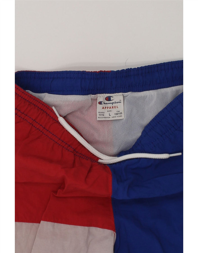 CHAMPION Boys Sport Shorts 11-12 Years Large  Blue Colourblock | Vintage Champion | Thrift | Second-Hand Champion | Used Clothing | Messina Hembry 