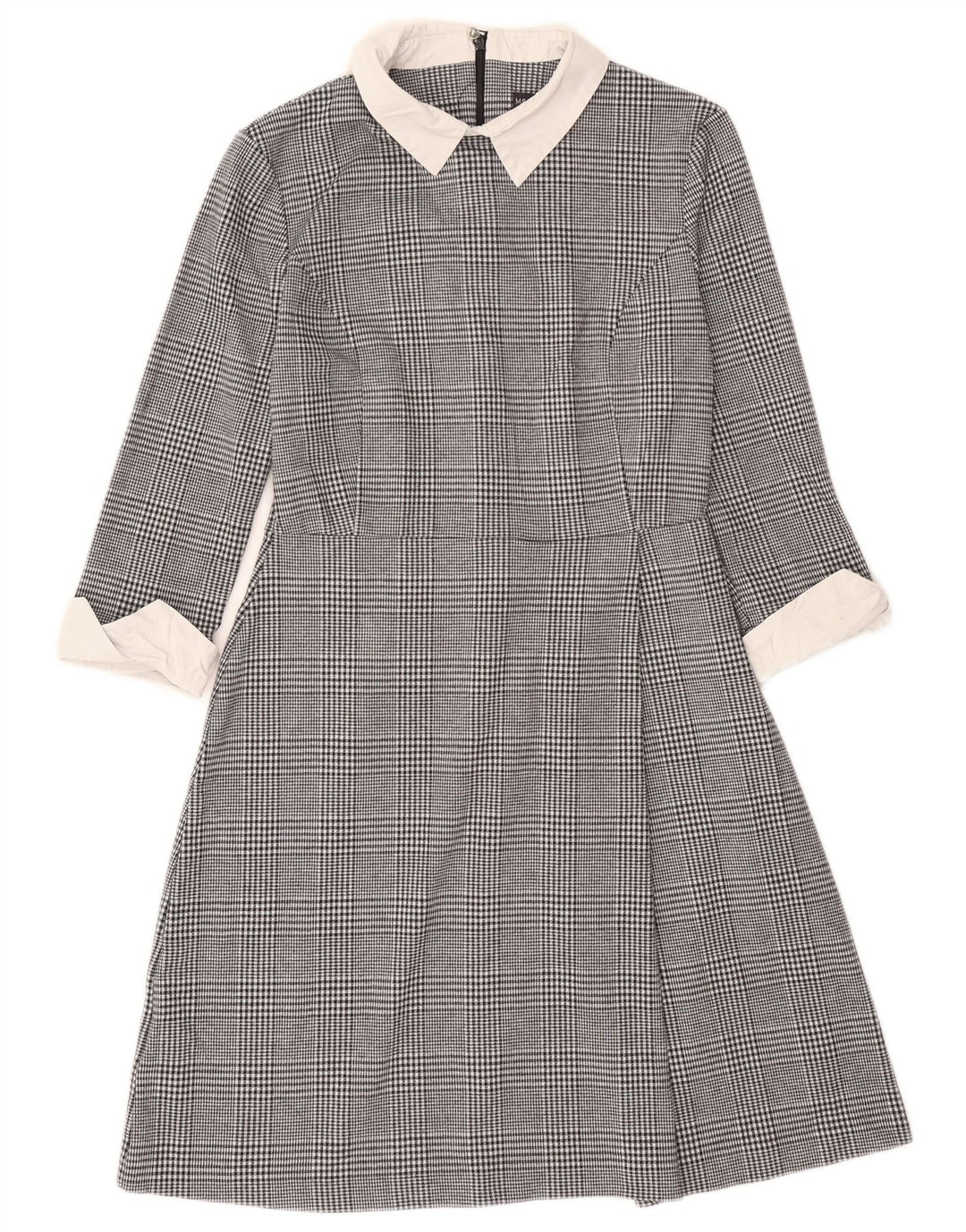 Marks & Spencer Womens A-Line Dress UK 10 Small Black Houndstooth