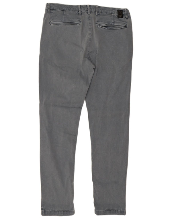 Replay Mens Slim Jeans W34 L32 Grey Cotton