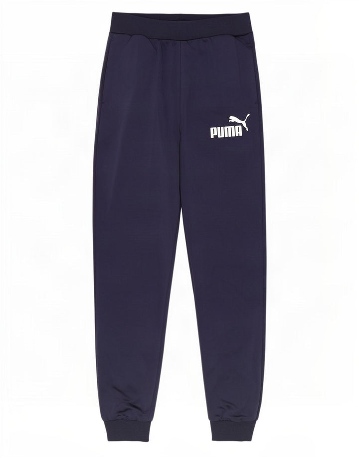 Puma Boys Tracksuit Trousers Joggers 13-14 Years Navy Blue Polyester