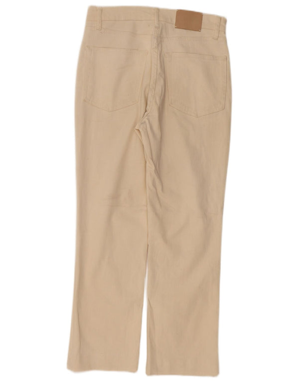 Zara Womens High Waist Tapered Jeans EU 38 Small W28 L28 Off White Cotton