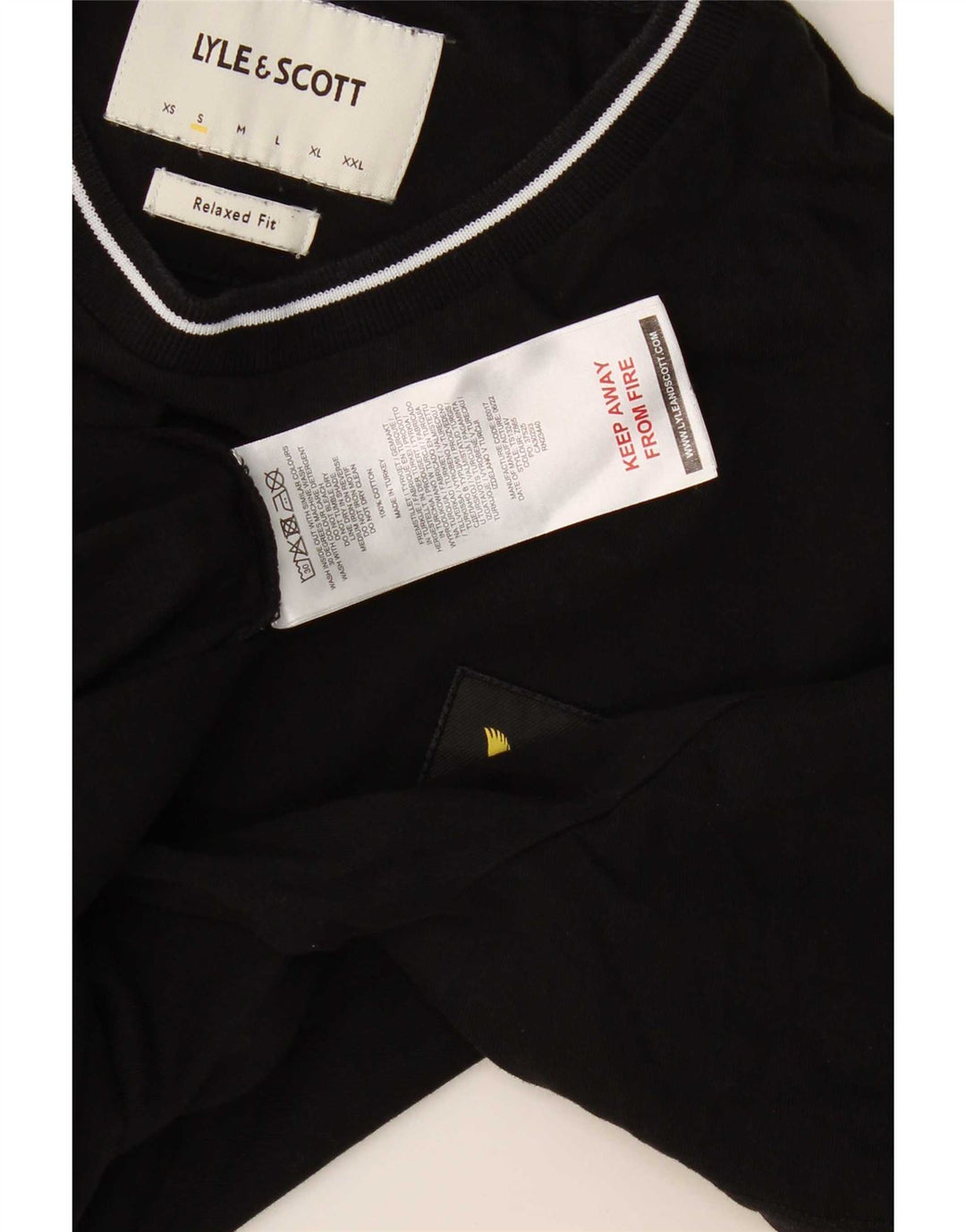 Lyle & Scott Mens Relaxed Fit T-Shirt Top Small Black Cotton
