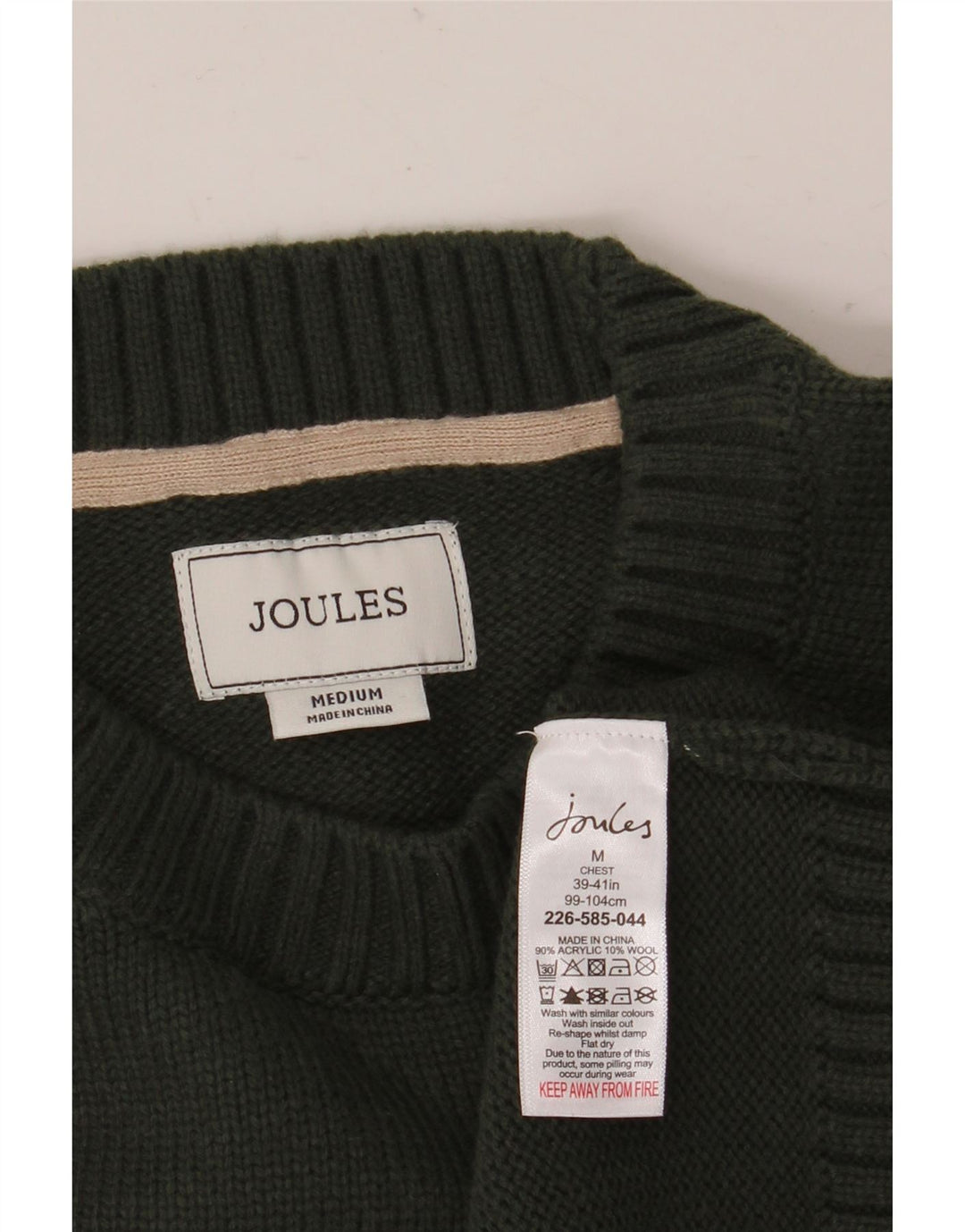 Joules Mens Graphic Crew Neck Jumper Sweater Medium Green Acrylic