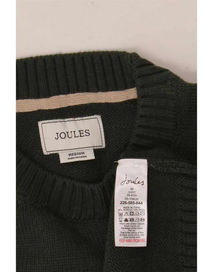 Joules Mens Graphic Crew Neck Jumper Sweater Medium Green Acrylic