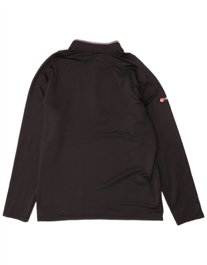 NIKE Mens Zip Neck Pullover Tracksuit Top Large Black Polyester