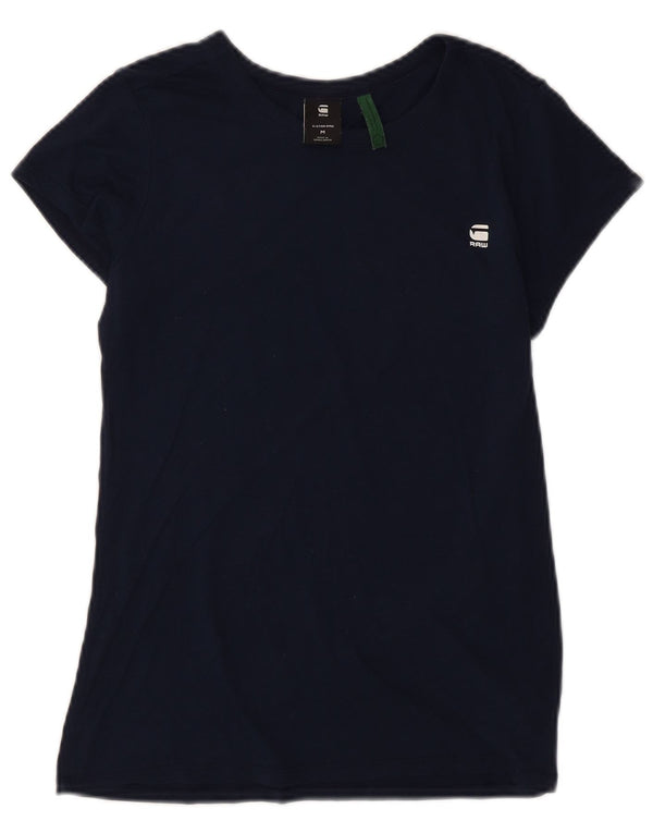 G-Star Womens T-Shirt Top UK 12 Medium Navy Blue Cotton
