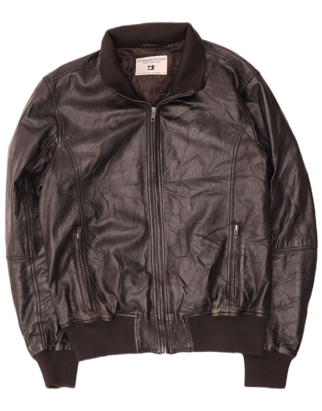 Vintage Mens Leather Jacket UK 40 Large Black
