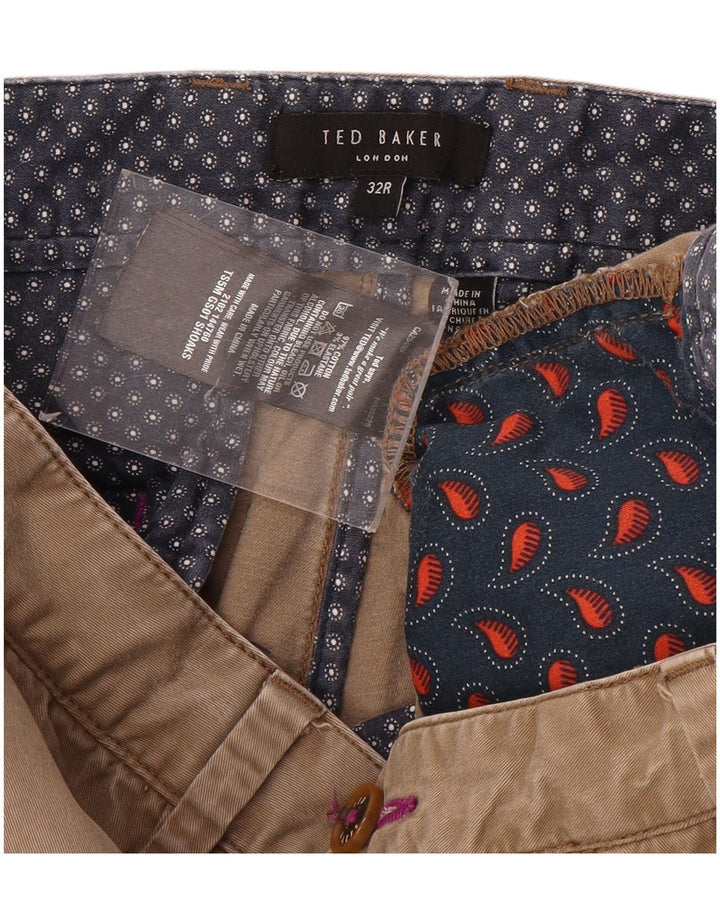 Ted Baker Mens Chino Shorts W32 Medium Brown Cotton