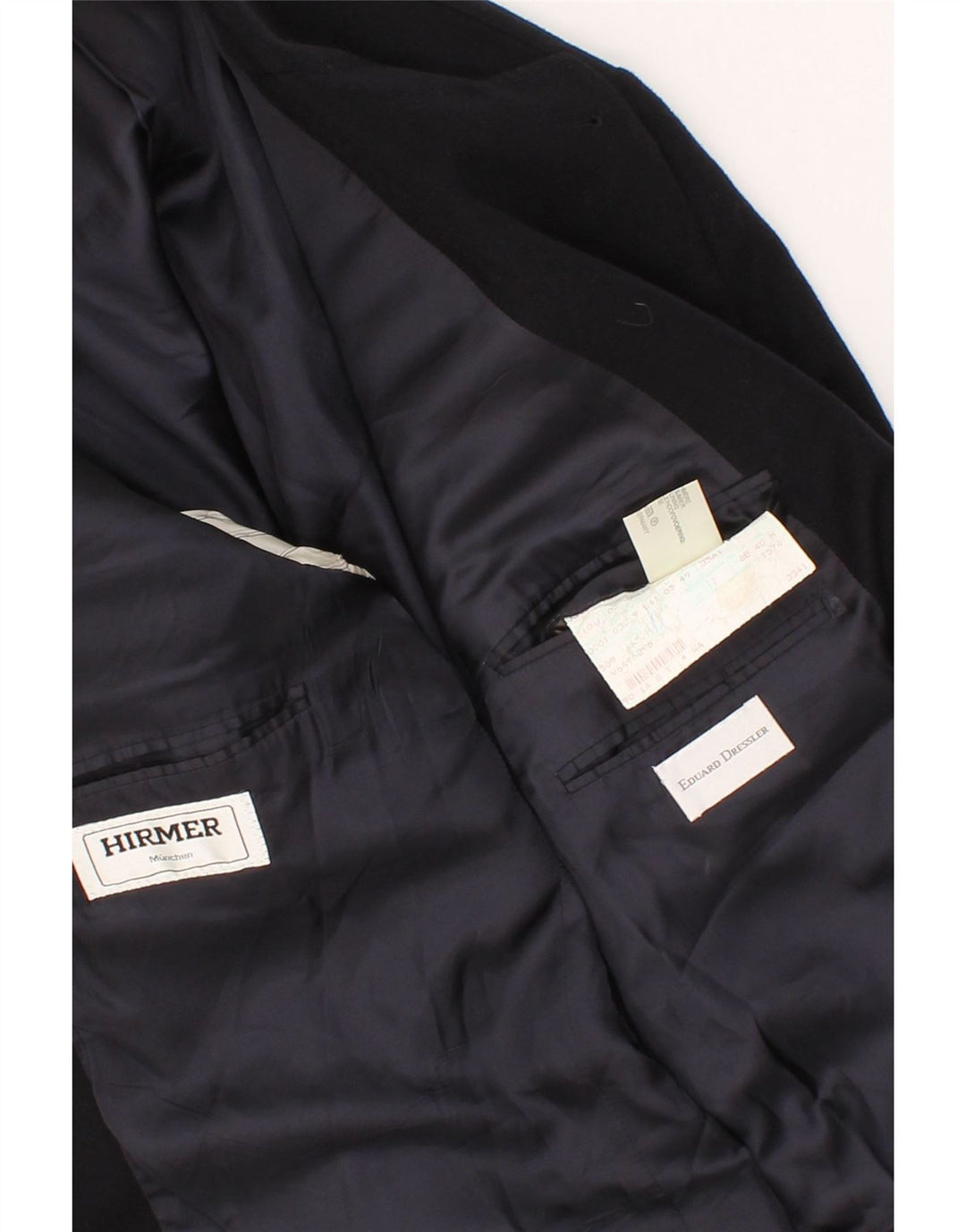 HIRMER Mens 2 Button Blazer Jacket UK 40 Large Navy Blue Cashmere Vintage HIRMER and Second-Hand HIRMER from Messina Hembry 